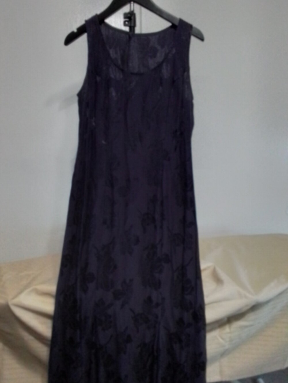 Sleeveless Floral Maxi Dress in Deep Plum